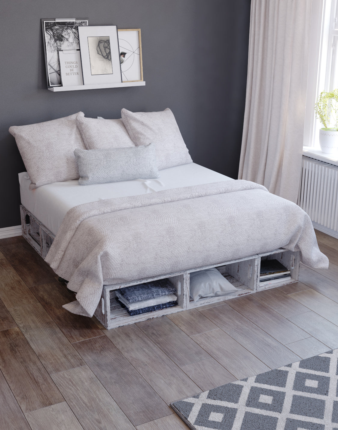 ANDRE Bed Modular And real wood furniture product