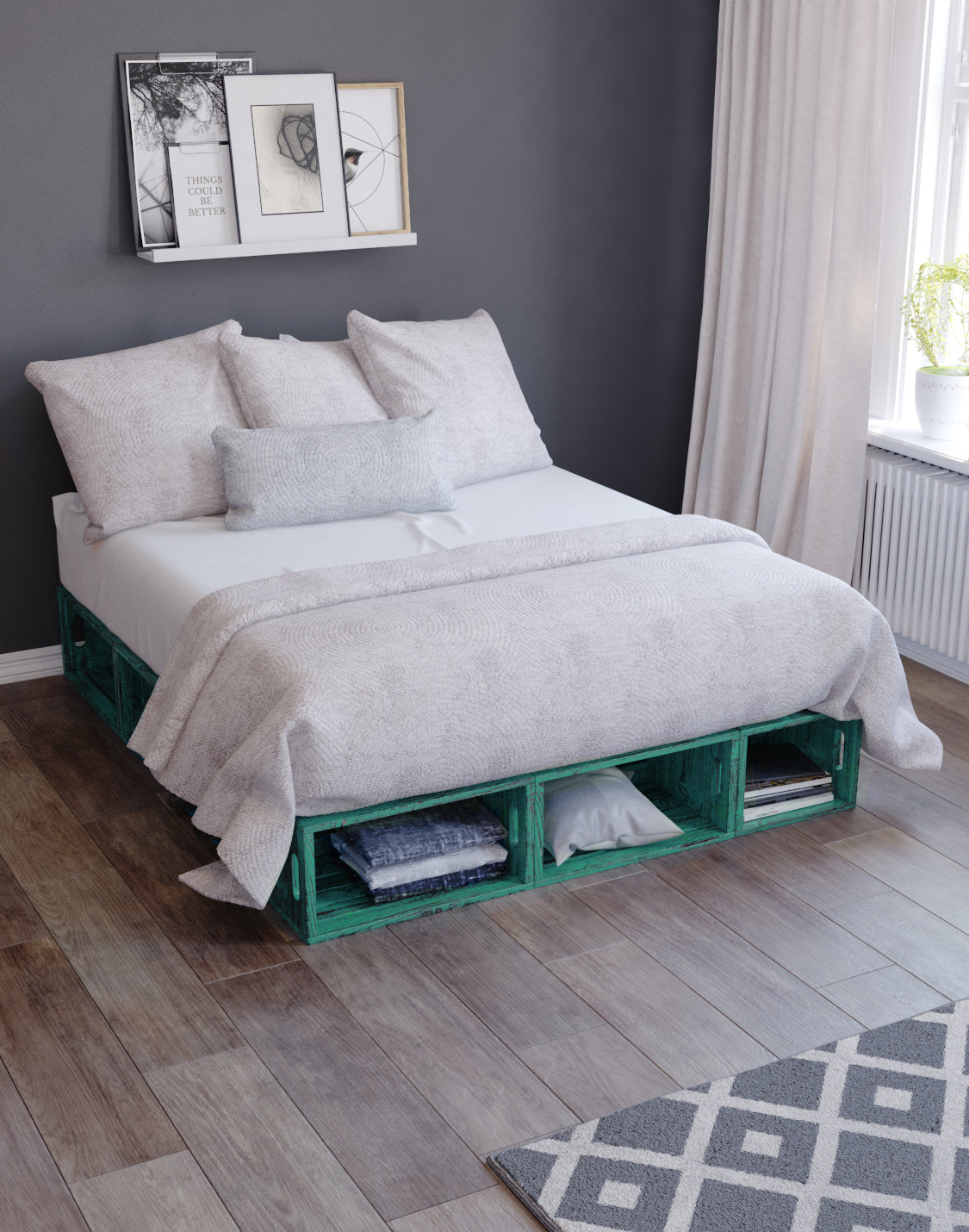 ANDRE Bed Modular And real wood furniture product