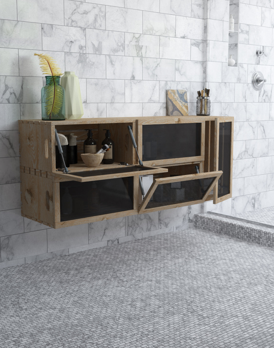 Henri Bathroom Unit Modular And real wood furniture product