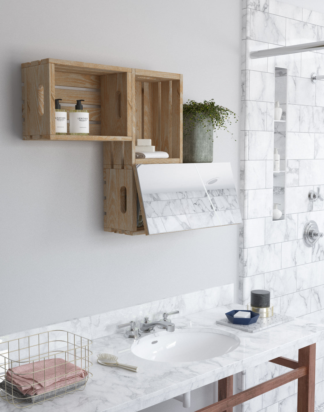Vincent Bathroom Unit Modular And real wood furniture product