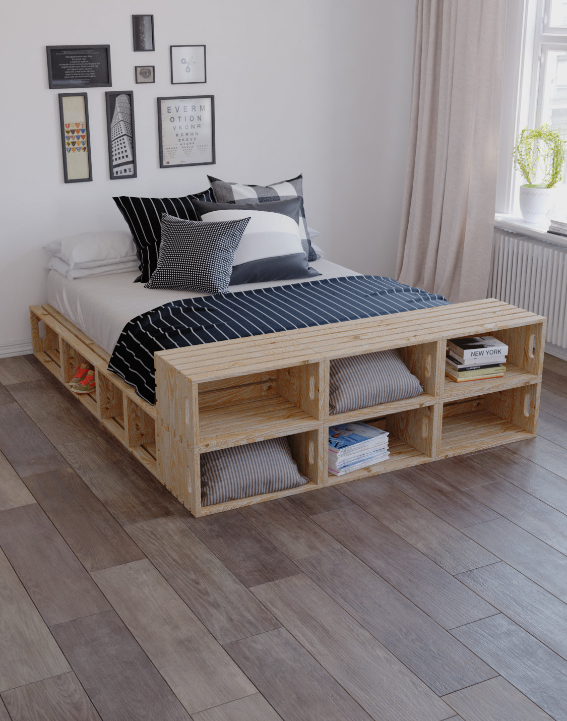 GERARD Multi-Storage Bed Modular And real wood furniture product 